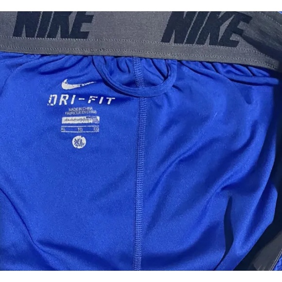 Nike mens shorts size xl athletic dri fit inseam 9 inches inner drawstring blue - Picture 3 of 3